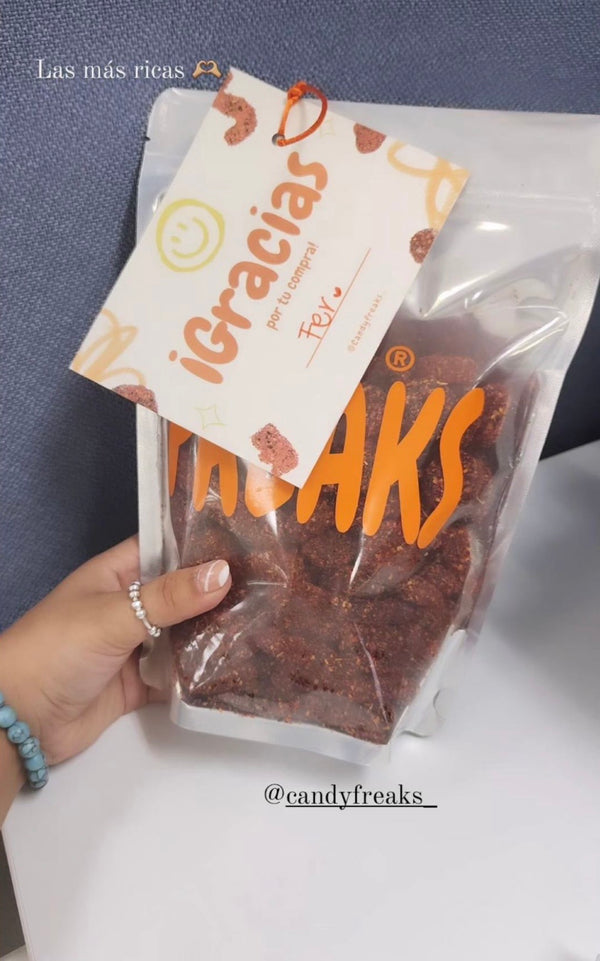 bolsa de gomitas enchiladas Candy Freaks® con tarjeta de agradecimiento