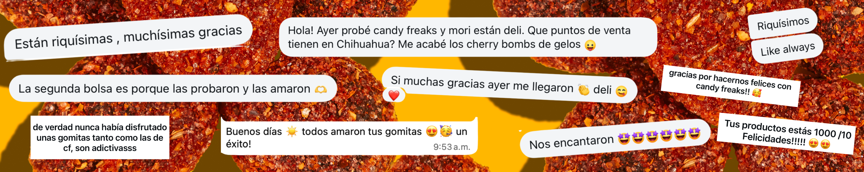 Opiniones reales de clientes sobre gomitas enchiladas dulces y picantes Candy Freaks®